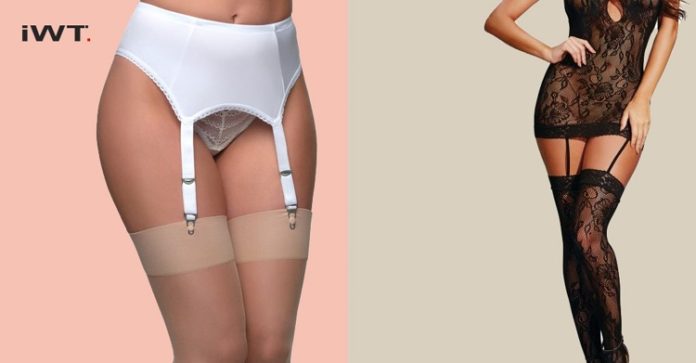 lingerie set with alluring suspender belts