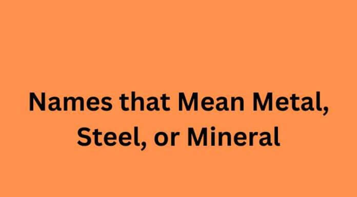 Names that Mean Metal, Steel, or Mineral Names that Mean Metal, Steel, or Mineral