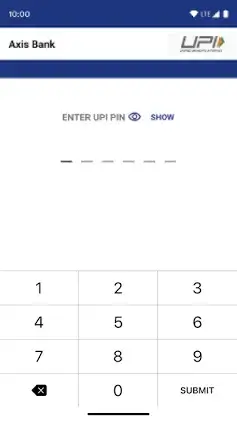 The standard NPCI secure interface for entering and resetting your UPI PIN