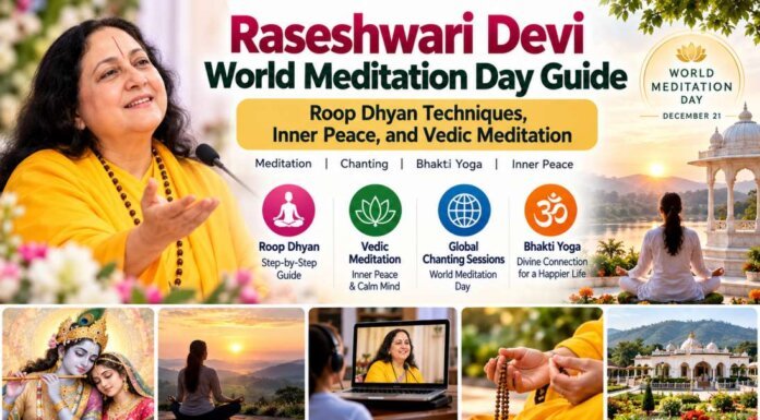 Raseshwari Devi World Meditation Day Guide: Roop Dhyan Techniques, Inner Peace, and Vedic Meditation Raseshwari Devi’s World Meditation Guide (1)